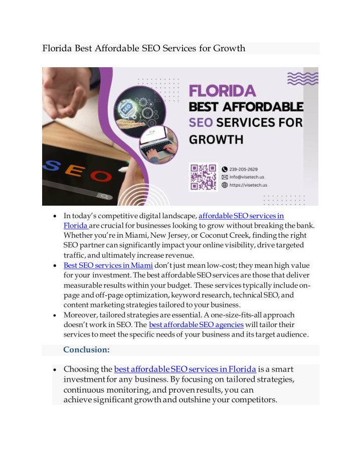 florida best affordable seo services for growth