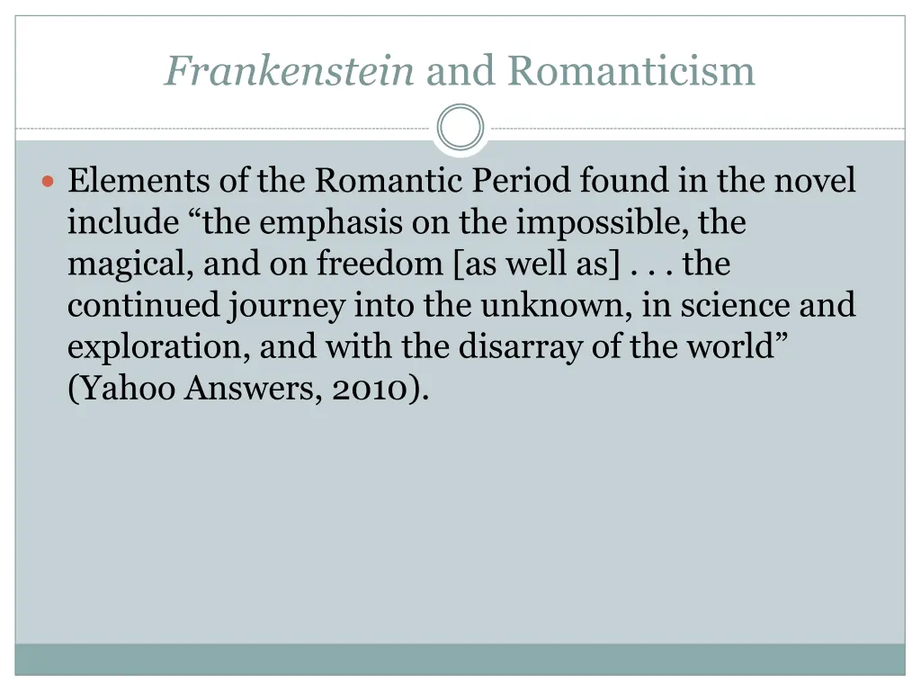 frankenstein and romanticism