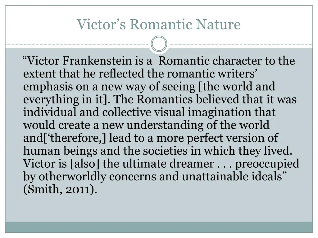 victor s romantic nature