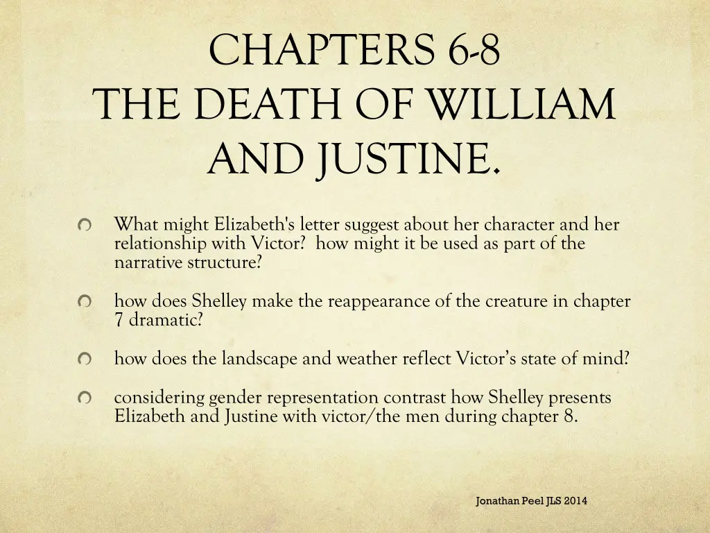 chapters 6 8 the death of william and justine