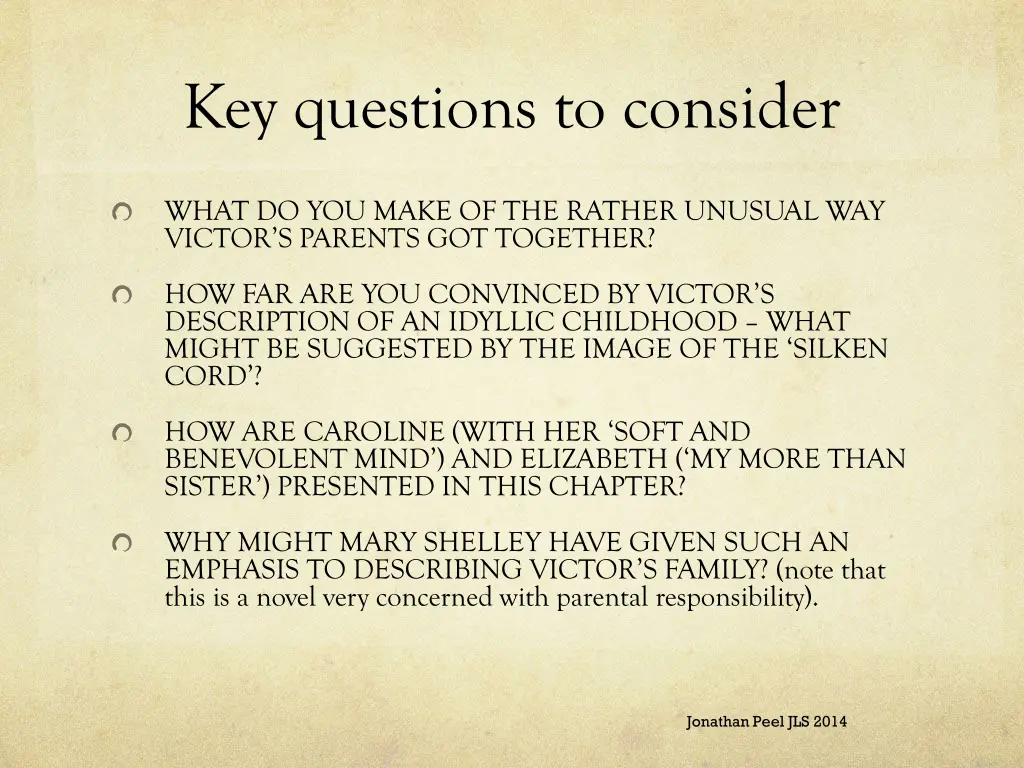 key questions to consider