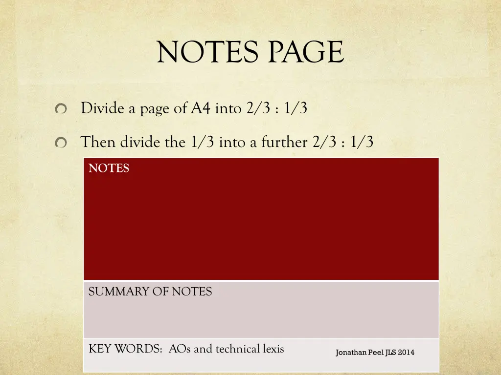 notes page