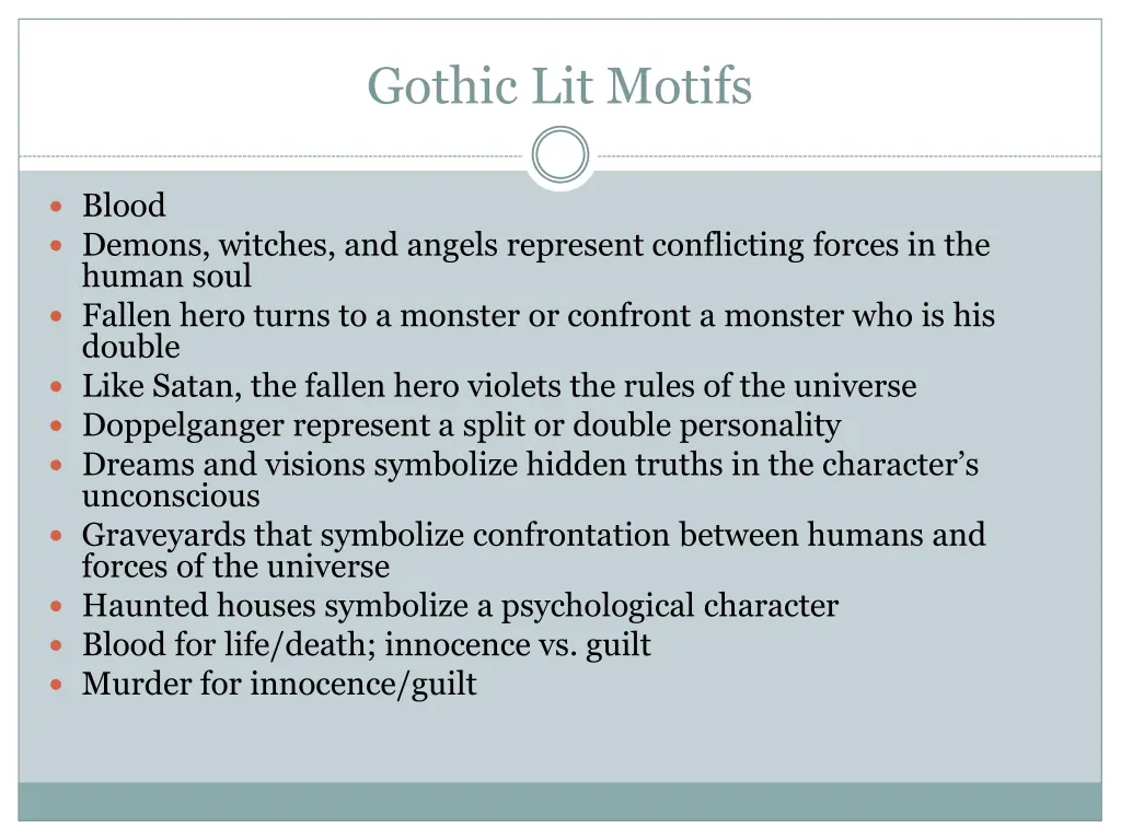 gothic lit motifs