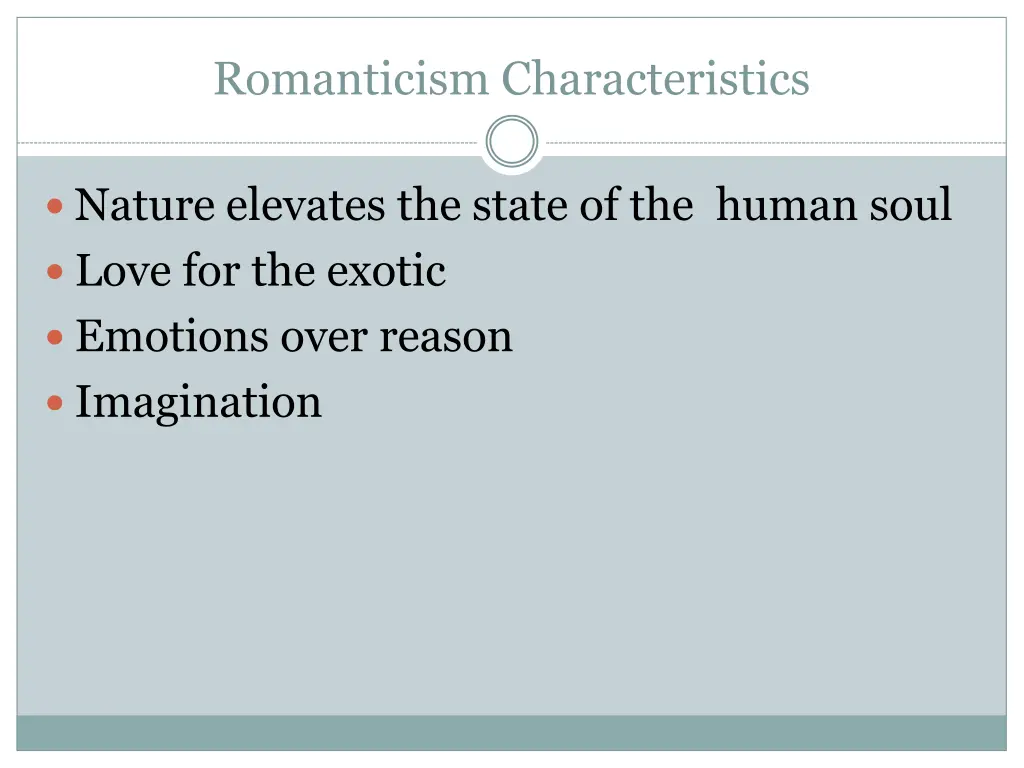 romanticism characteristics