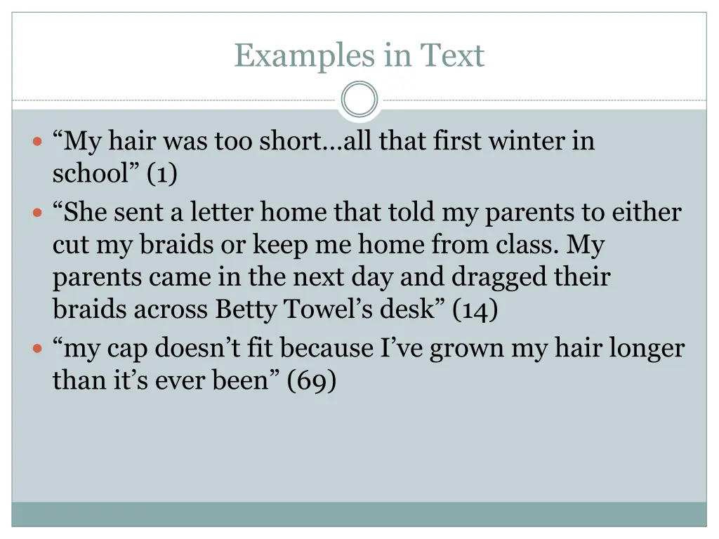 examples in text