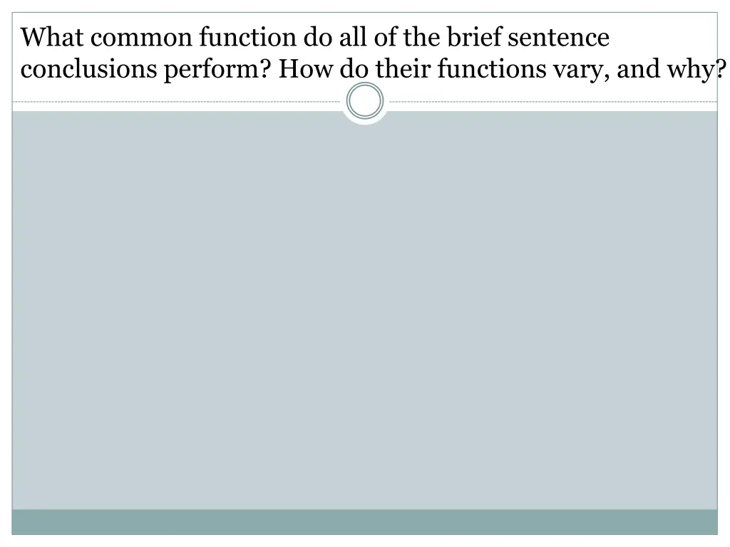 what common function do all of the brief sentence