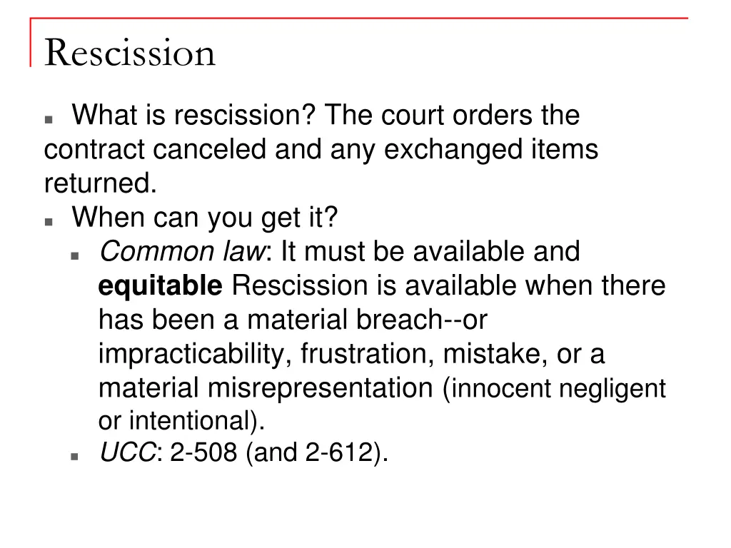 rescission