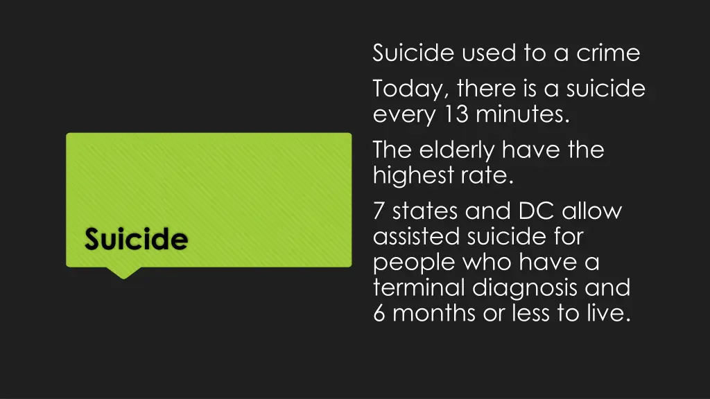 suicide used to a crime today there is a suicide