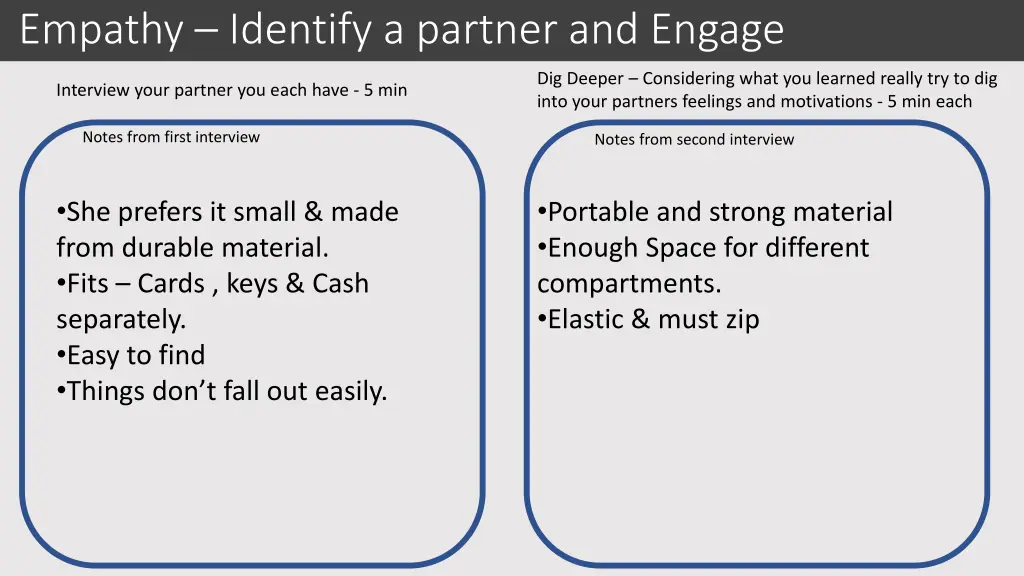 empathy identify a partner and engage