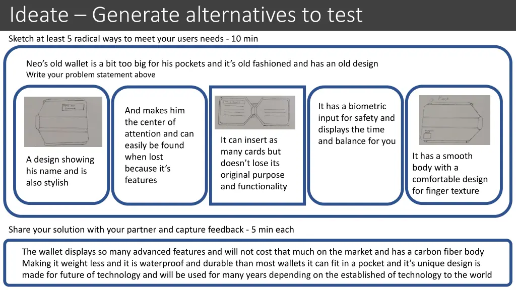 ideate generate alternatives to test