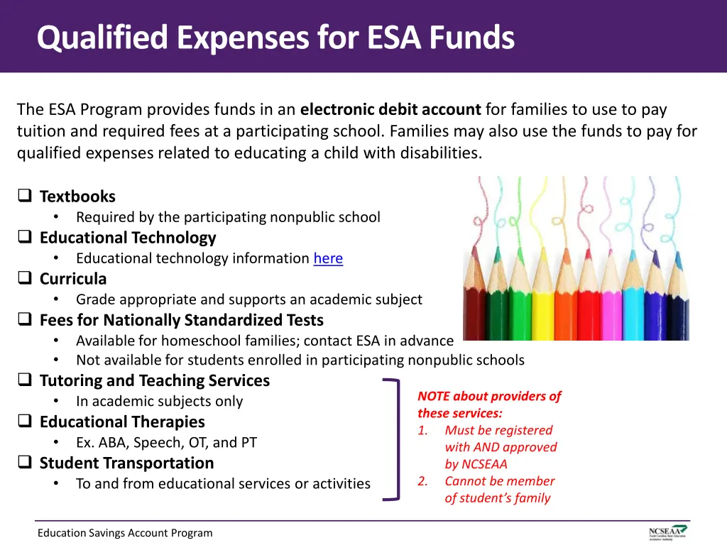 qualified expenses for esa funds