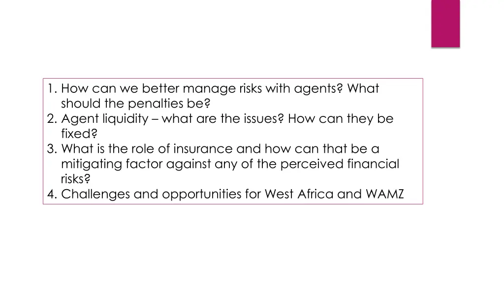 1 how can we better manage risks with agents what