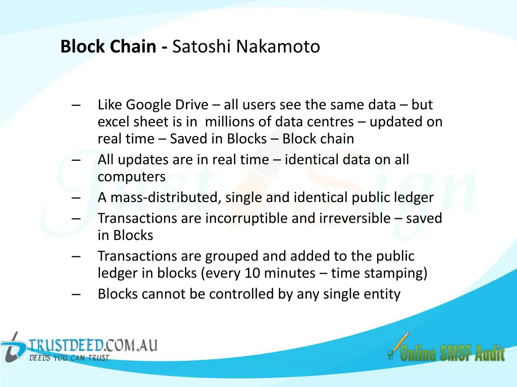 block chain satoshi nakamoto