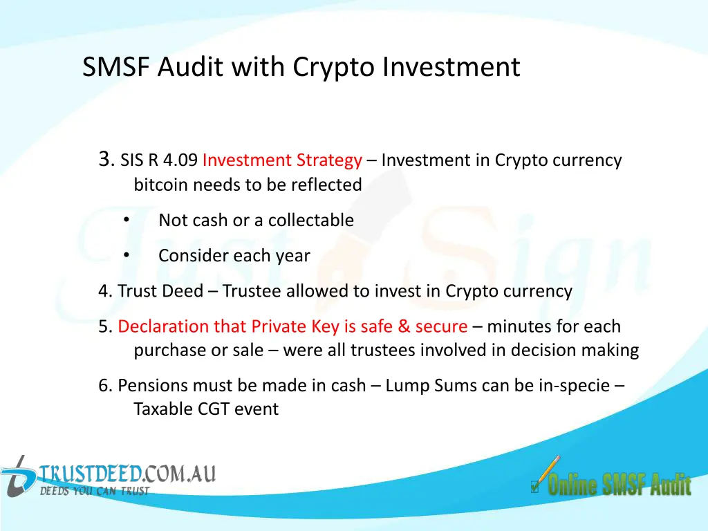 smsf audit with crypto investment 1