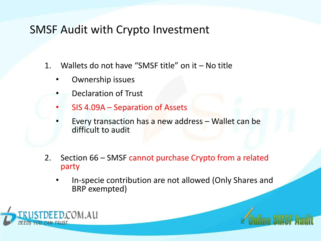 smsf audit with crypto investment