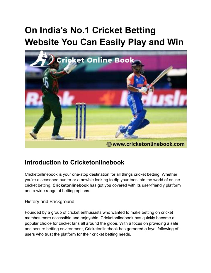 on india s no 1 cricket betting website