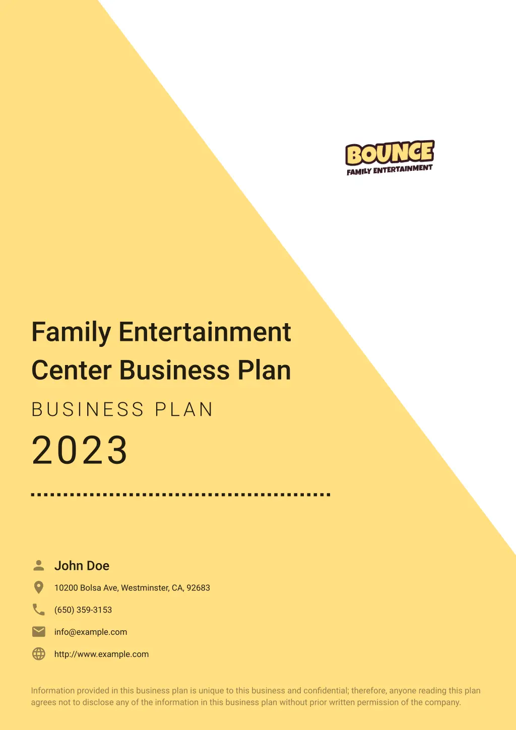 family entertainment center business plan