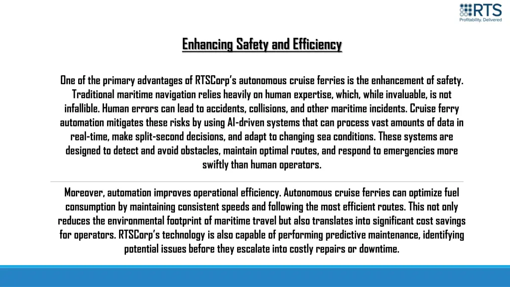 enhancing safety and efficiency