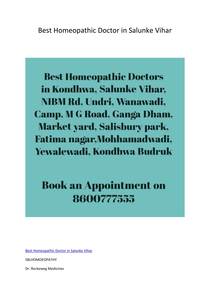 best homeopathic doctor in salunke vihar