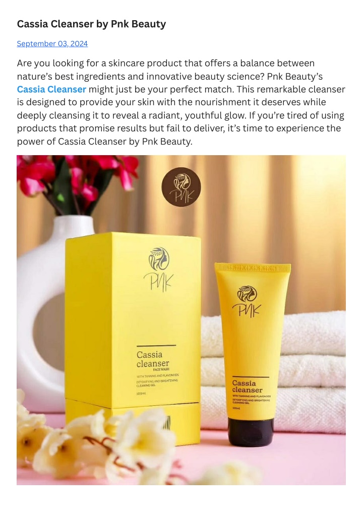 cassia cleanser by pnk beauty