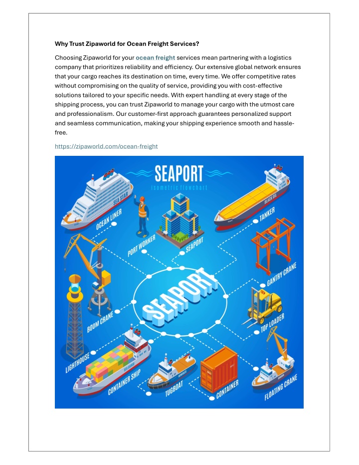 why trust zipaworld for ocean freight services