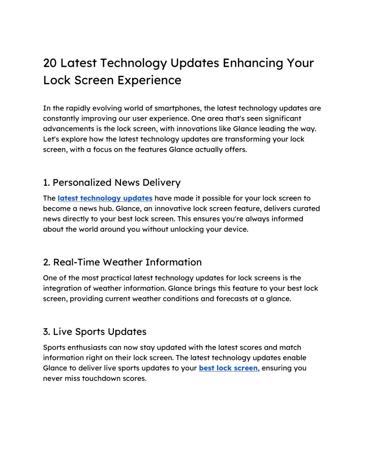 20 latest technology updates enhancing your lock