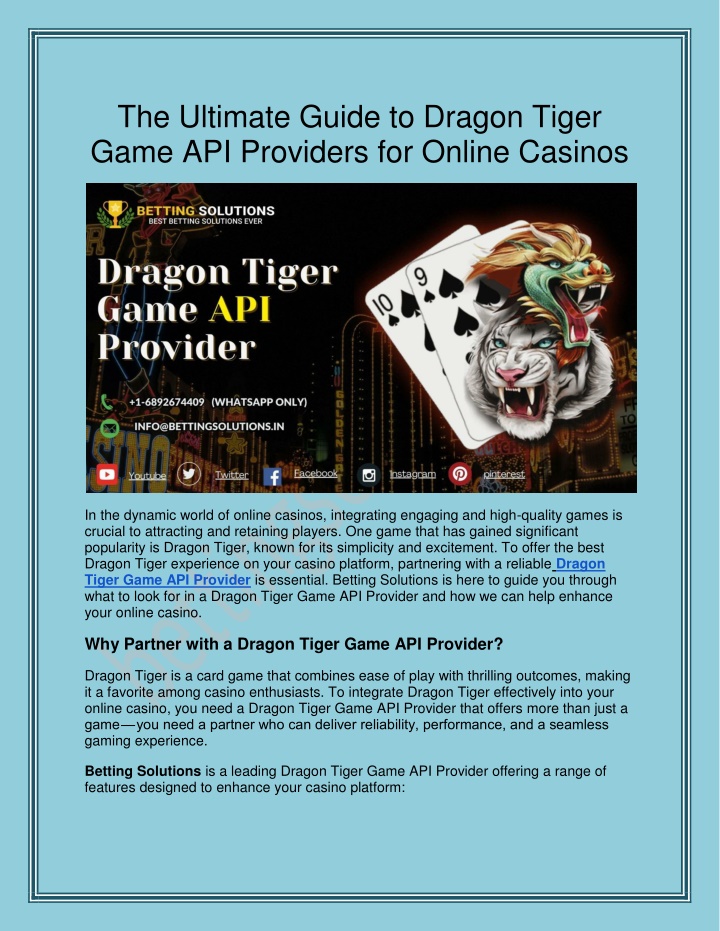 the ultimate guide to dragon tiger game