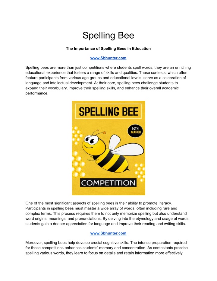 spelling bee