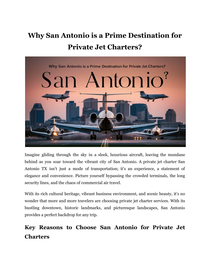 why san antonio is a prime destination for