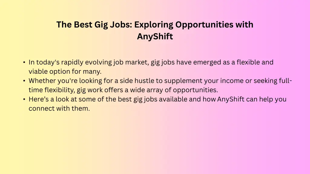 the best gig jobs exploring opportunities with