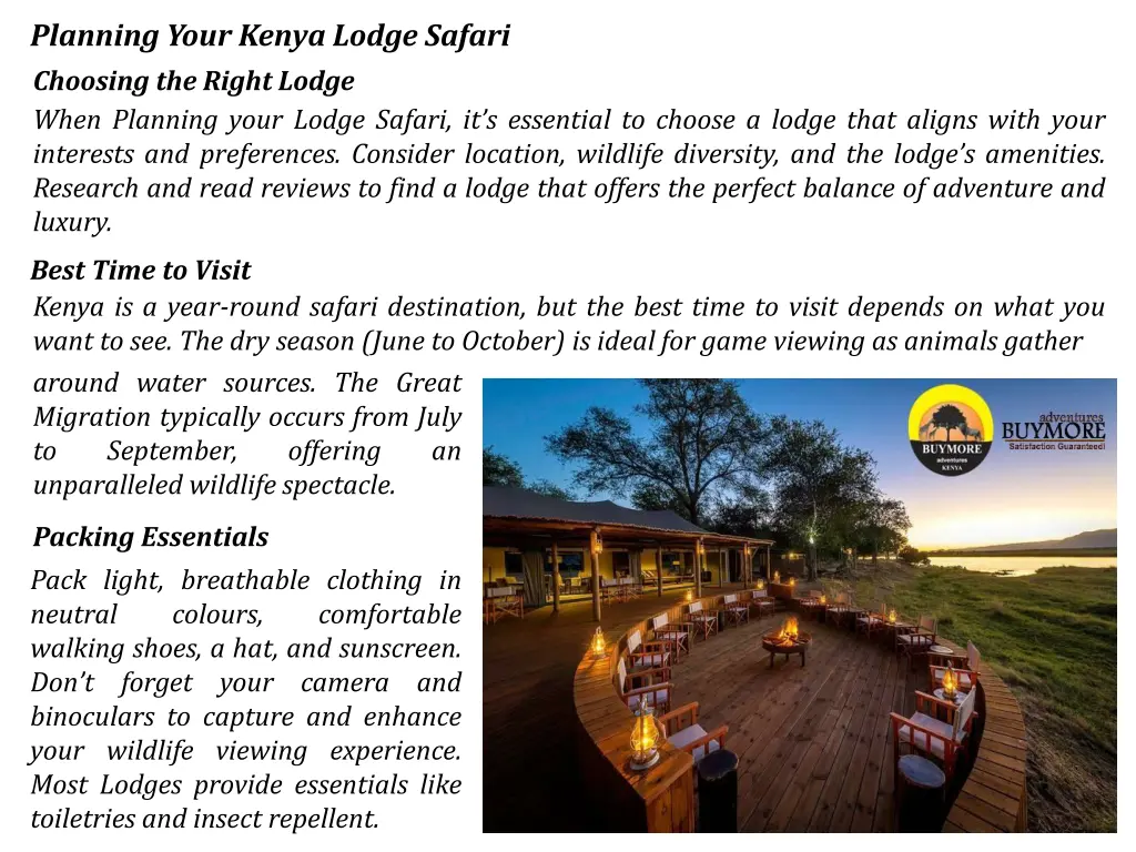 planning your kenya lodge safari choosing