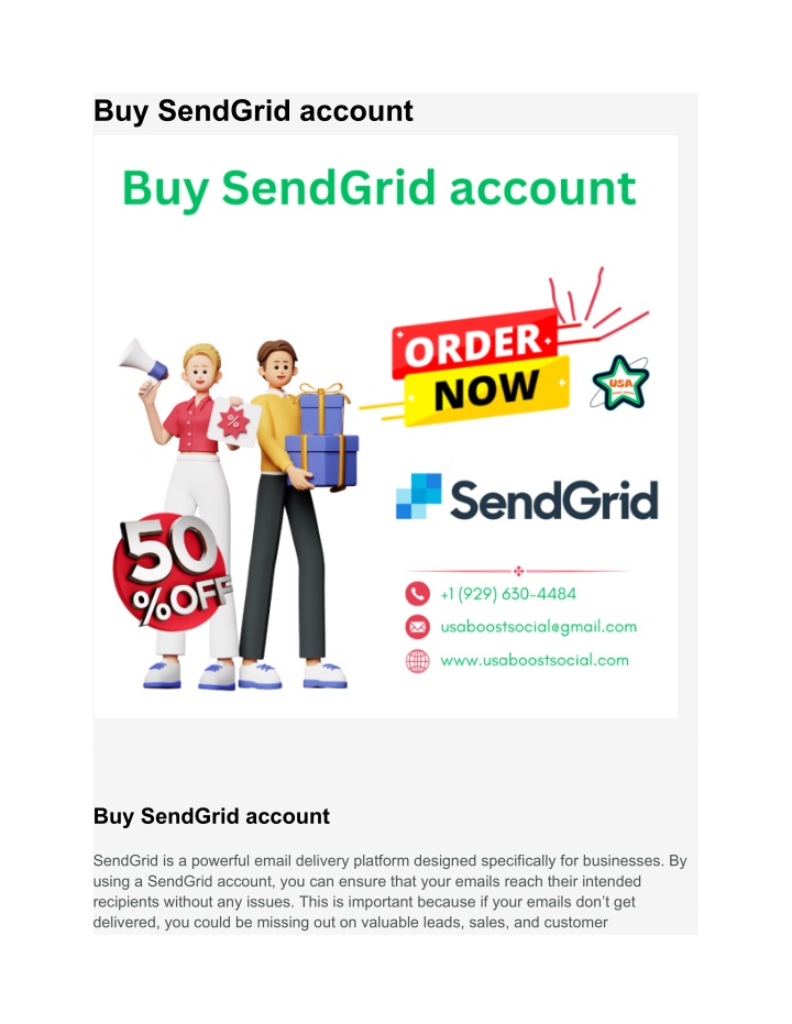 buy sendgrid account