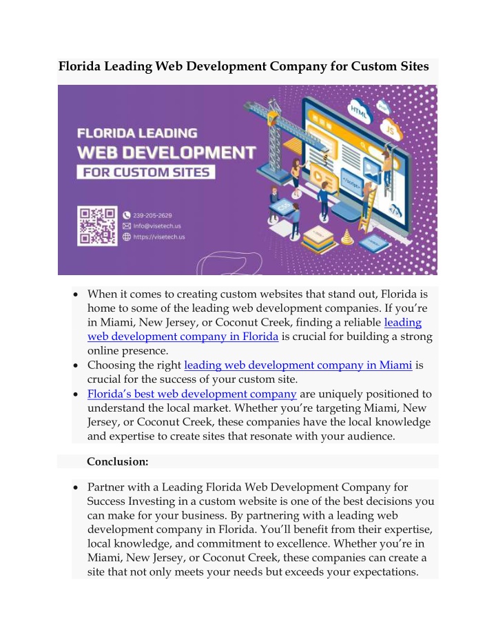 florida leading web development company