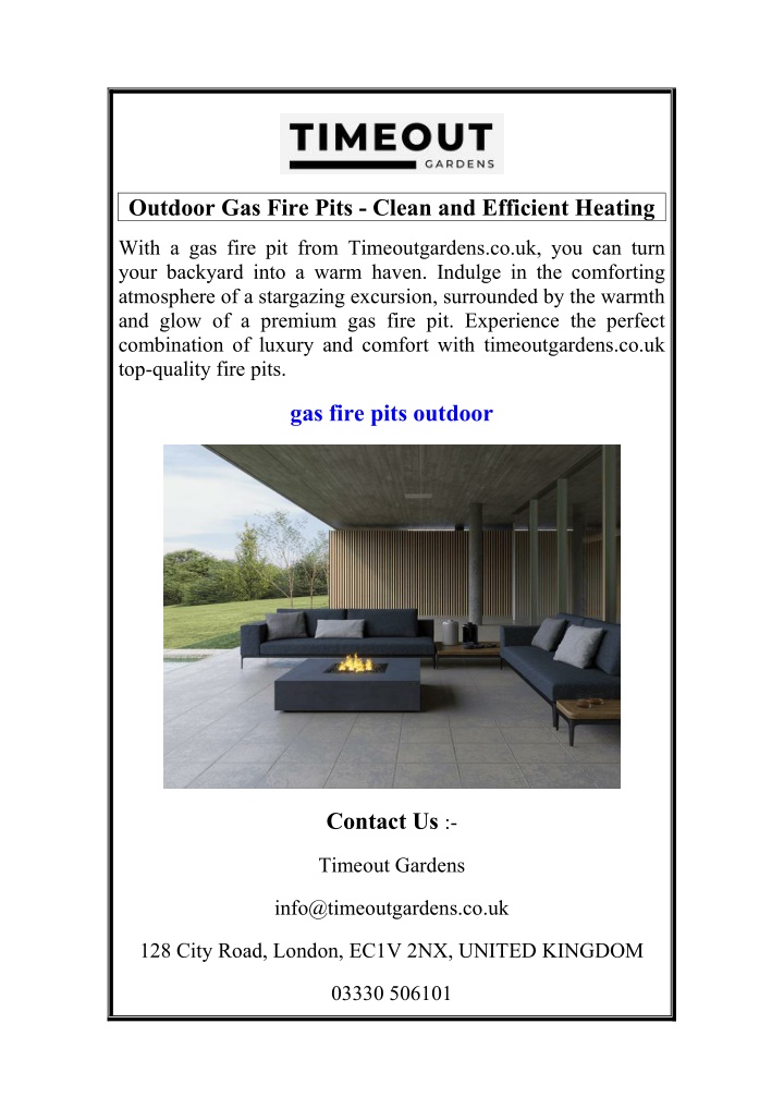 outdoor gas fire pits clean and efficient heating