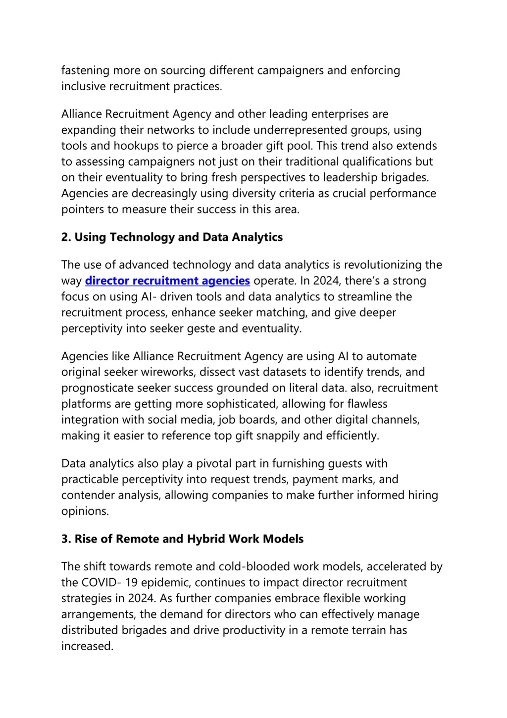 fastening more on sourcing different campaigners