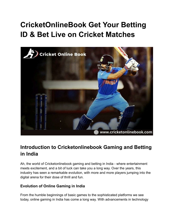 cricketonlinebook get your betting id bet live