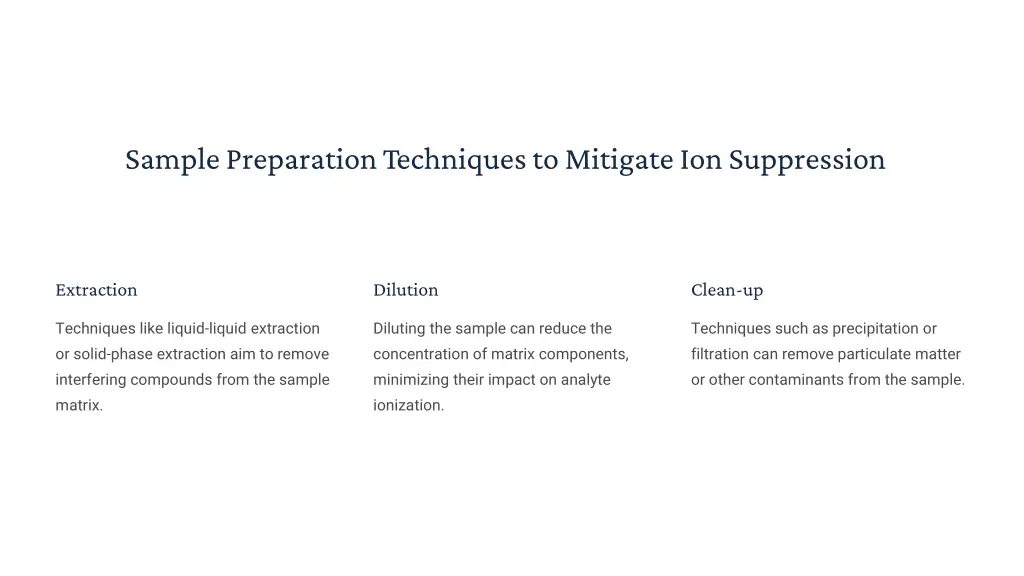 sample preparation techniques to mitigate