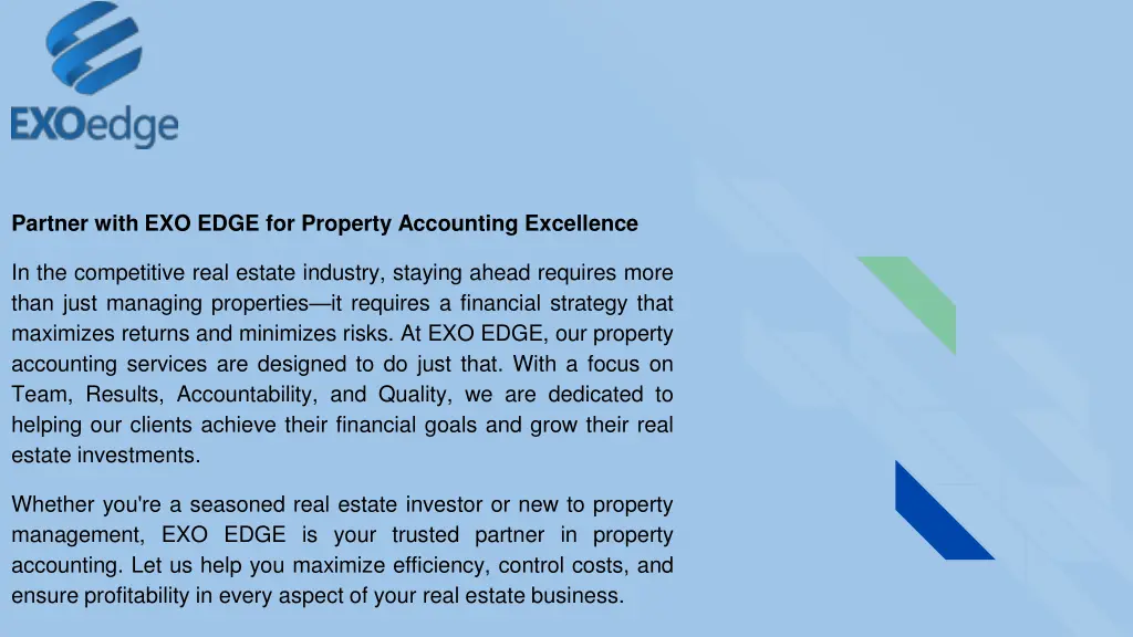 partner with exo edge for property accounting