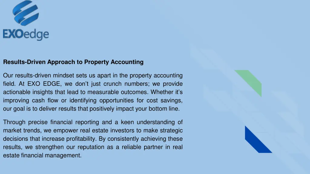 results driven approach to property accounting