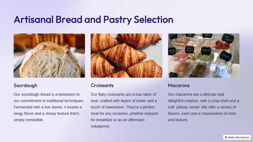 artisanal bread and pastry selection artisanal