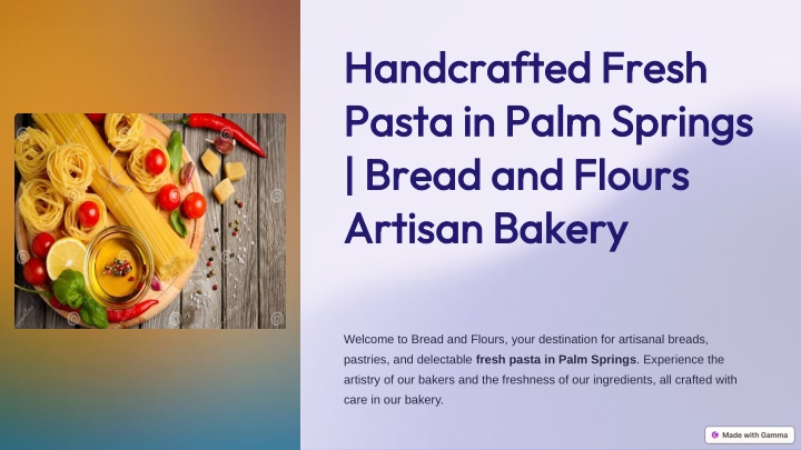 handcrafted fresh handcrafted fresh pasta in palm