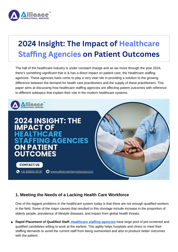 2024 insight the impact of healthcare