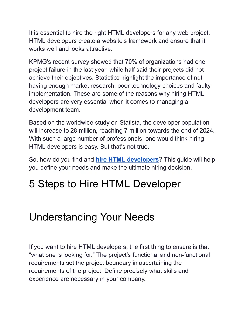 it is essential to hire the right html developers