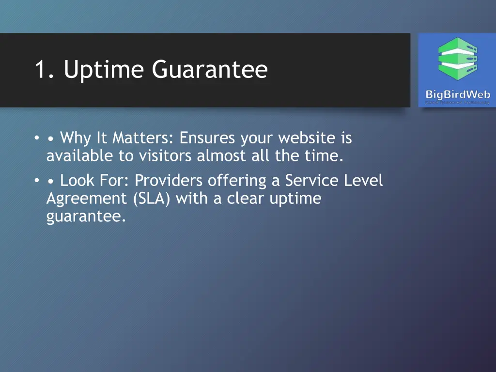 1 uptime guarantee