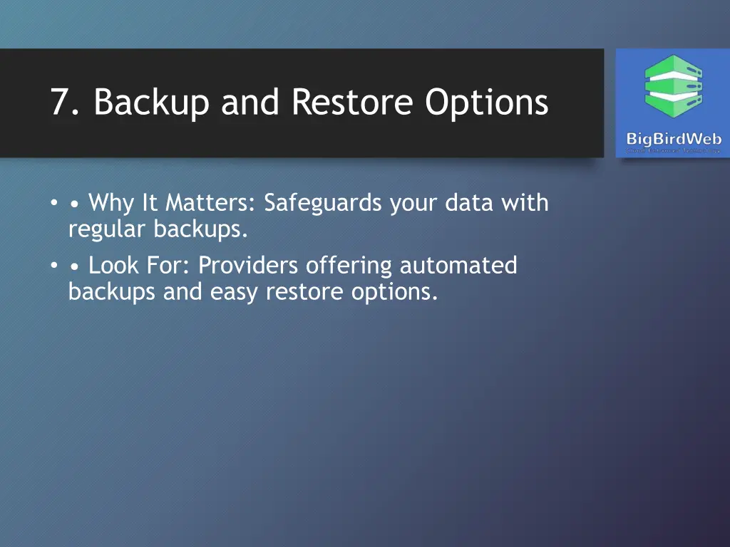 7 backup and restore options