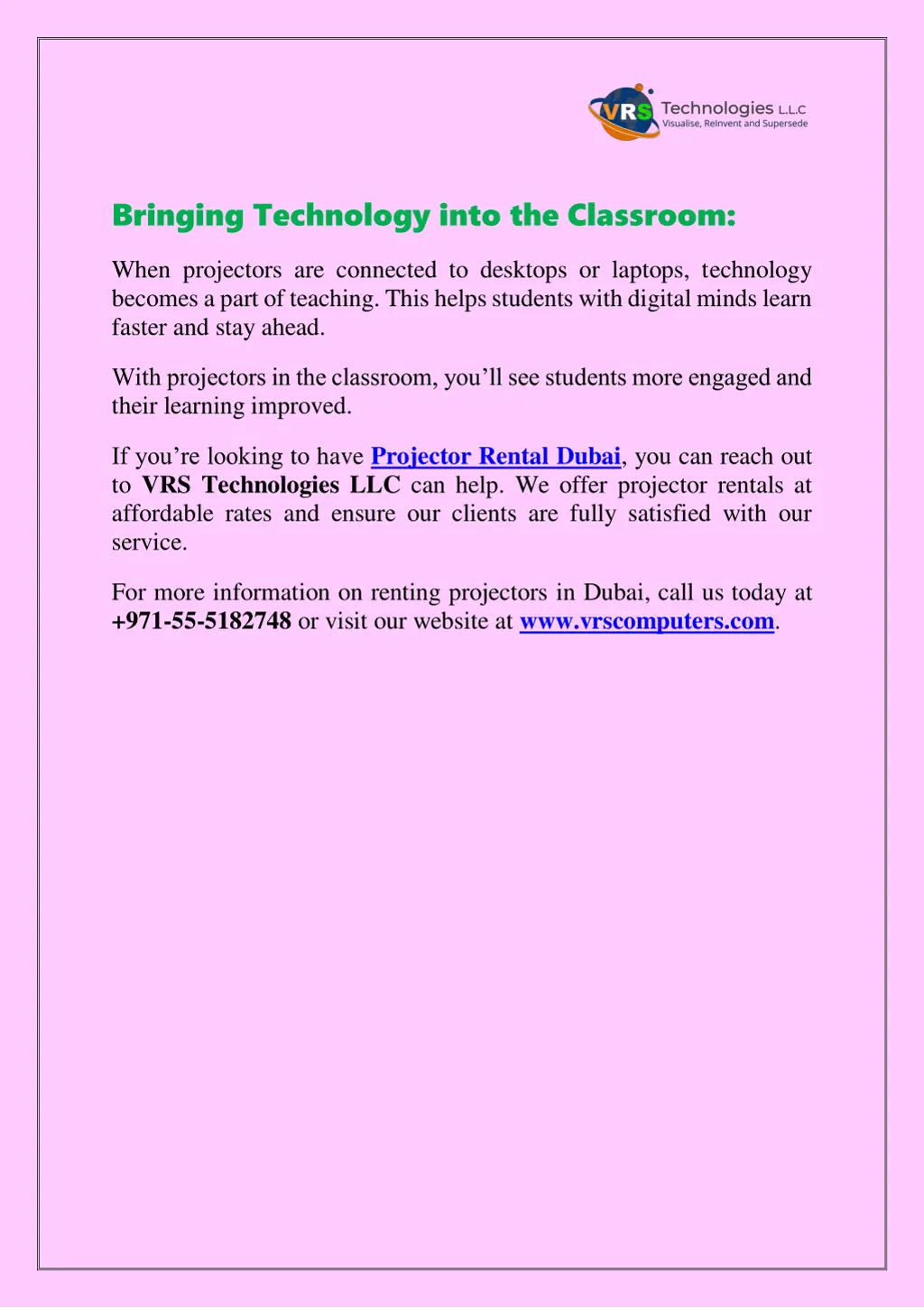 bringing technology into the classroom