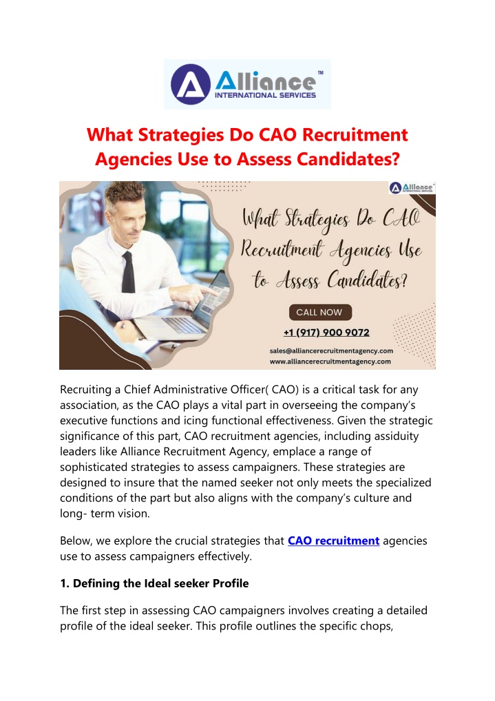 what strategies do cao recruitment agencies