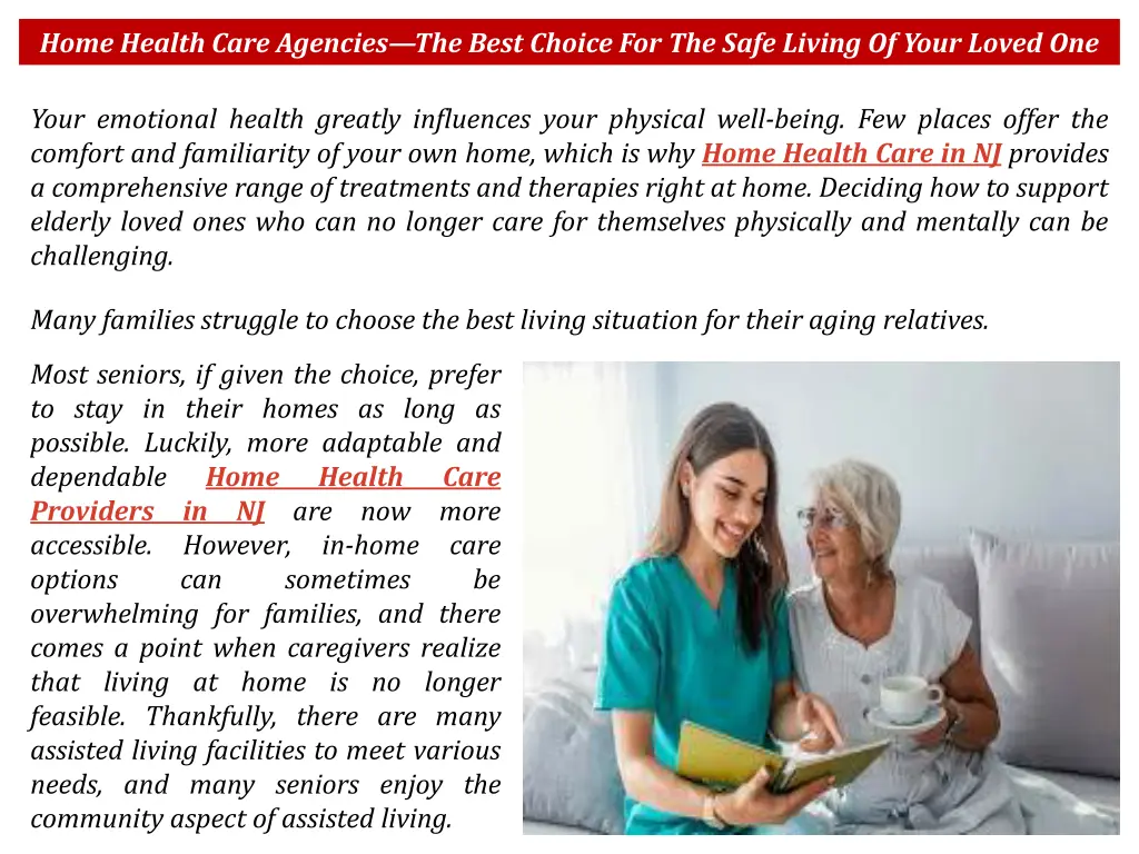 home health care agencies the best choice