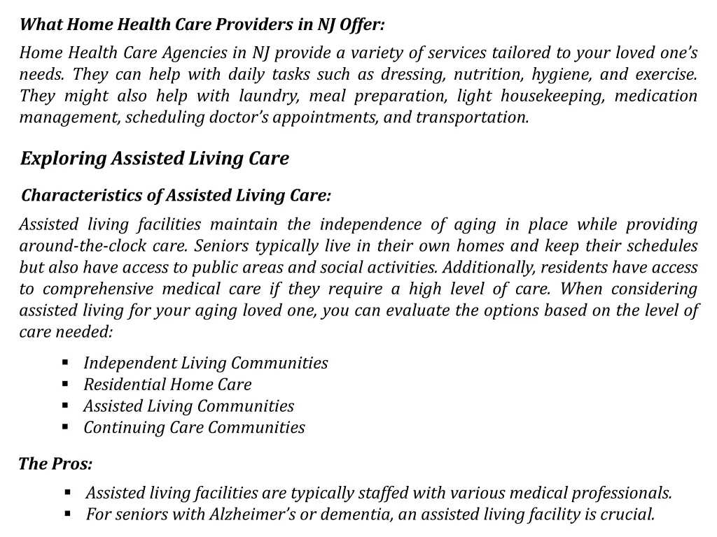 what home health care providers in nj offer home