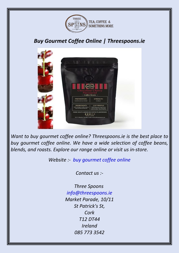 buy gourmet coffee online threespoons ie